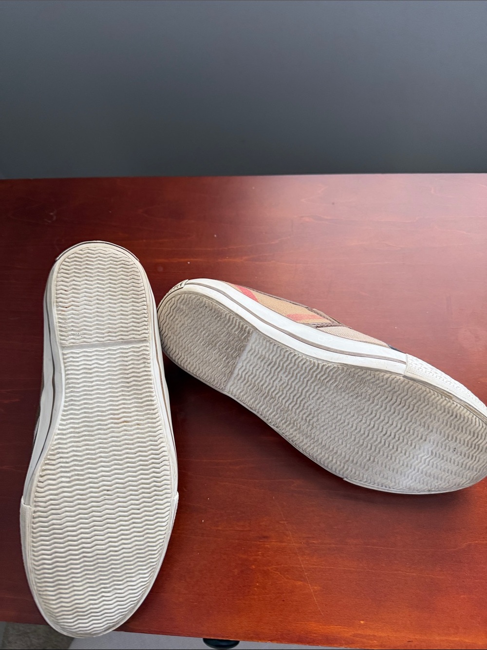 Burberry Beige Black Check Slip-On Loafers - Picture 6 of 6